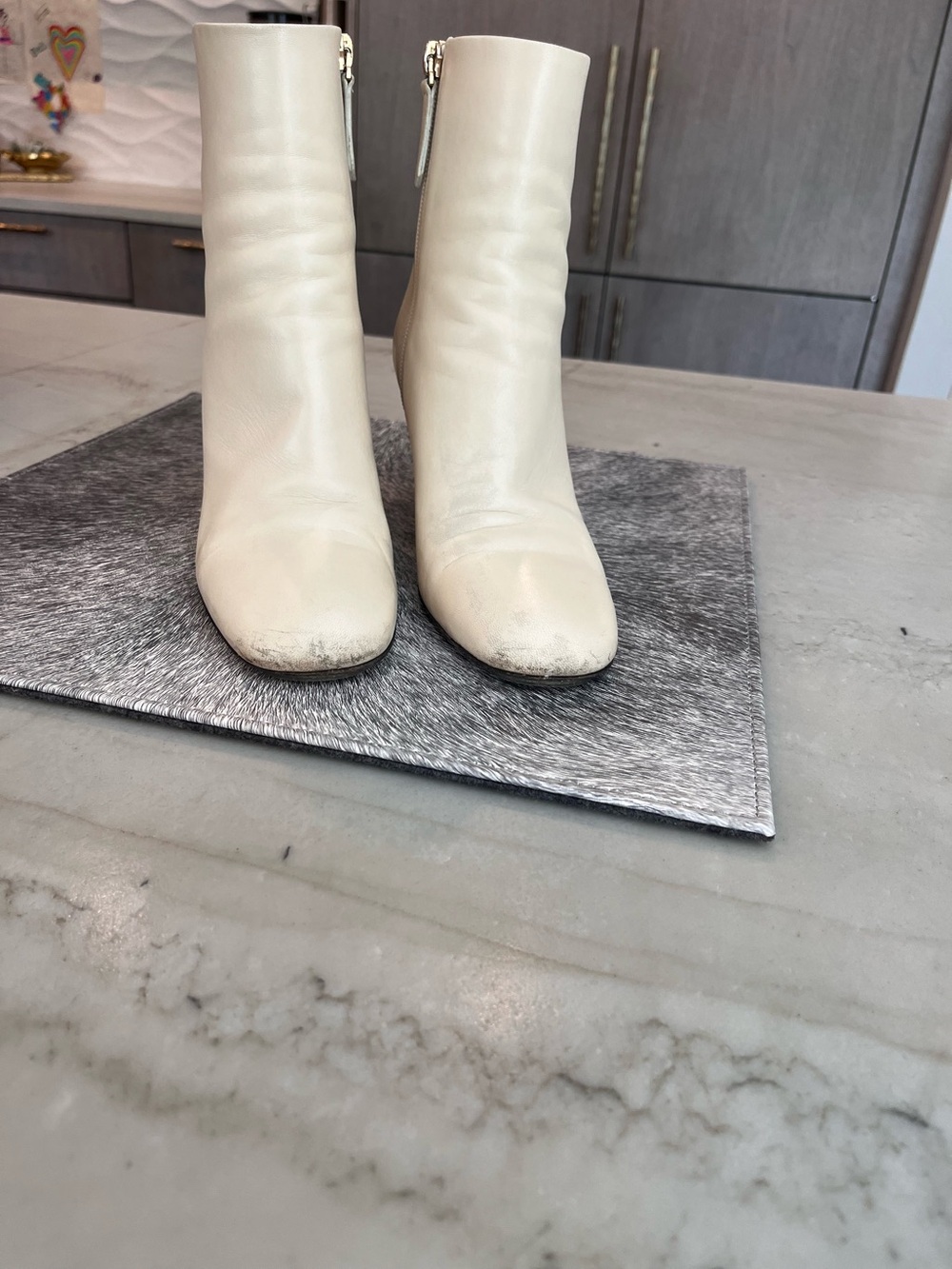 Designer Valentino winter white booties